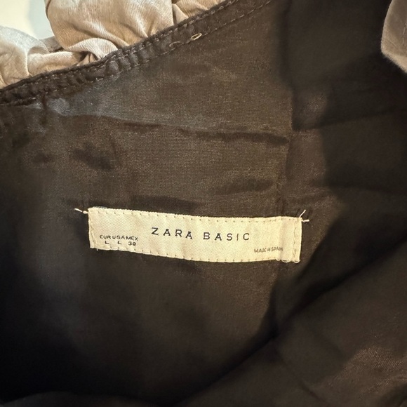 Zara Basic Elegant Ruffled One Shoulder Dress with Lining Size Large - Picture 4 of 7